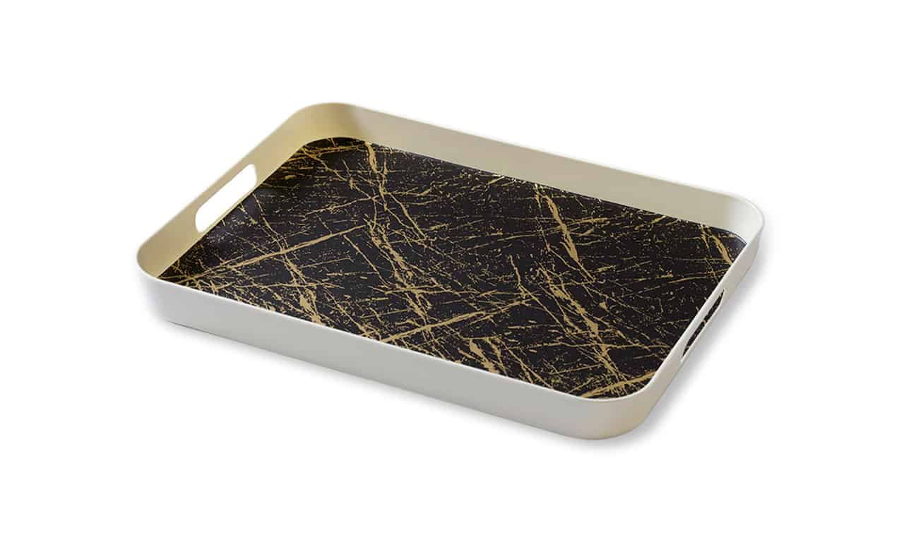 Golden Marble Square Tray