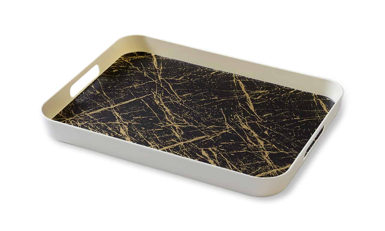 Golden Marble Square Tray