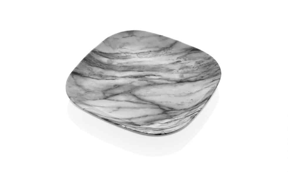 SQUARE SERVICE 17cm / GRAY MARBLE Freya Melamin